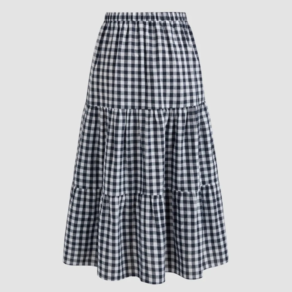 Classic Black and White Gingham Skirt